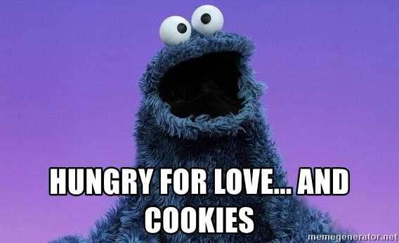 Cookie Monster: hungry for love... and cookies