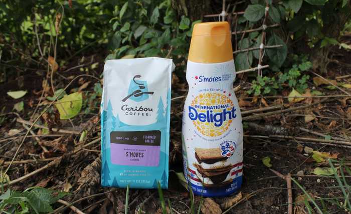 Caribou S’mores Cabin coffee and International Delight s’mores creamer